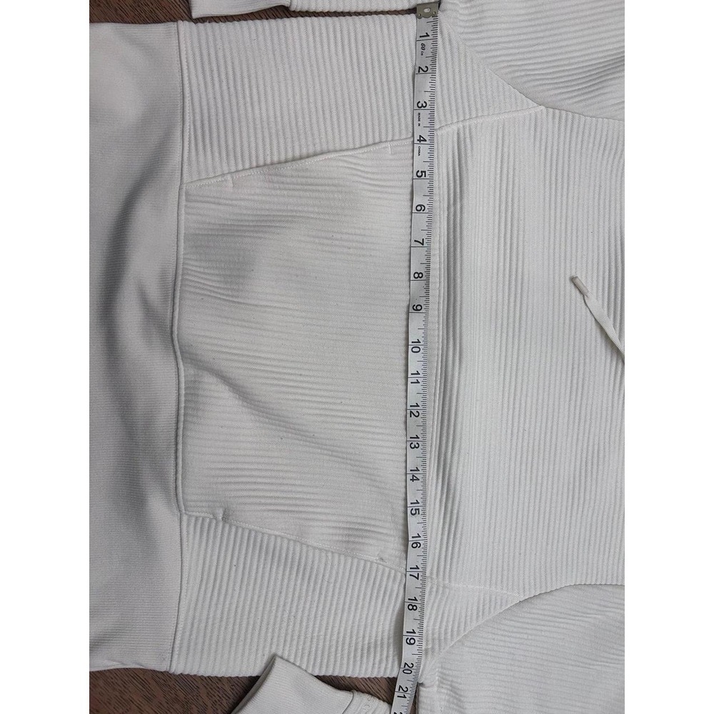 DSG Women's Ribbed Kangaroo Pocket Hoodie Cream size‎ S - Picture 4 of 7
